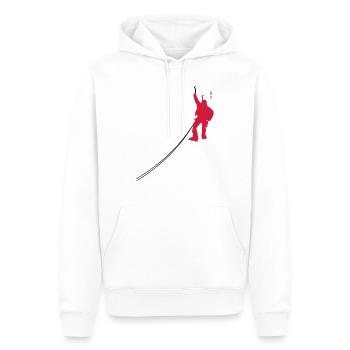 Bergsteiger Climbing Shir - Männer Premium Bio Hoodie - Weiß - Vorne - Nico (187cm)