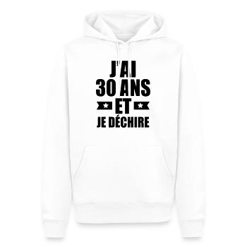 j'ai 30 ans et je déchire - Sweat à capuche Premium bio Homme - blanc - Devant - Nico (187cm)