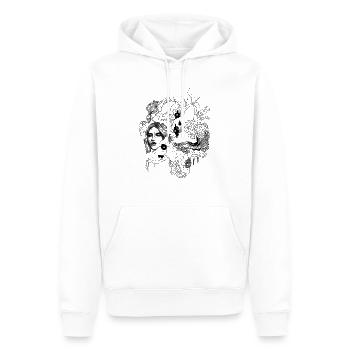 La tête dans les nuages - Sweat à capuche Premium bio Homme - blanc - Devant - Nico (187cm)