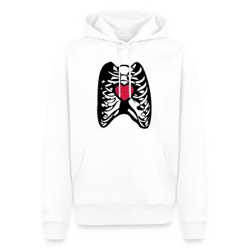 Skeul menschliche Skelett menschliche Herz - Männer Premium Bio Hoodie - Weiß - Vorne - Nico (187cm)