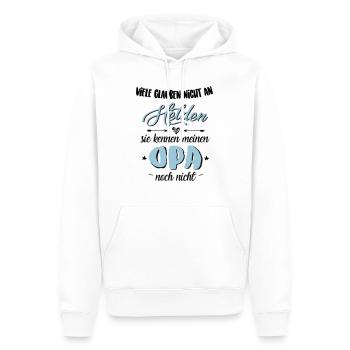 Opa Held - Männer Premium Bio Hoodie - Weiß - Vorne - Nico (187cm)