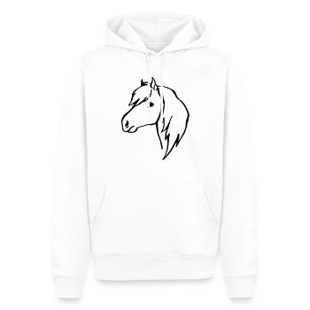 Poney - Sweat à capuche Premium bio Homme - blanc - Devant - Nico (187cm)