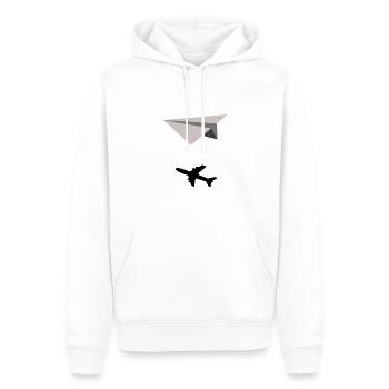 Paper plane shadow plane gift idea - Men’s Premium Organic Hoodie - white - Front - Nico (187cm)