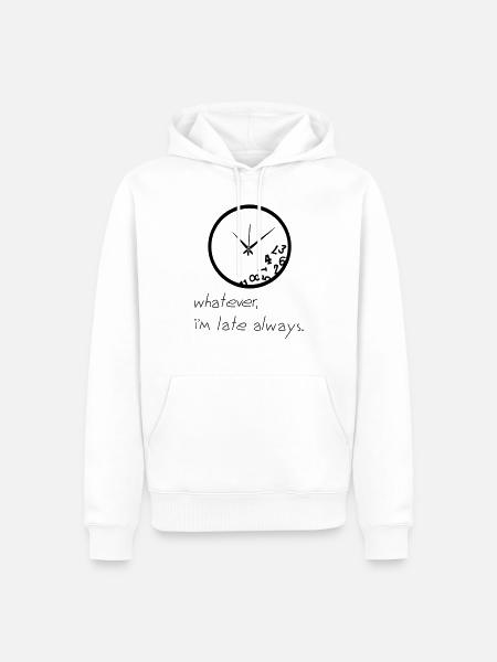 Late Clock - Männer Premium Bio Hoodie - Weiß