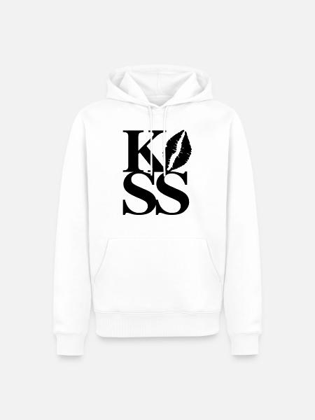 Kiss - Männer Premium Bio Hoodie - Weiß