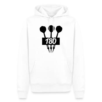 dard, 180, triple, fléchettes, club, acier,double - Sweat à capuche Premium bio Homme - blanc - Devant - Nico (187cm)