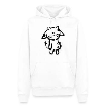 Kuh - Männer Premium Bio Hoodie - Weiß - Vorne - Nico (187cm)