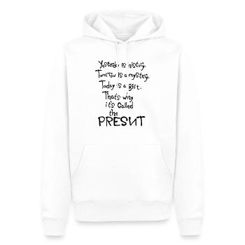 Heute ist ein Geschenk, das Leben Zitate - Männer Premium Bio Hoodie - Weiß - Vorne - Nico (187cm)