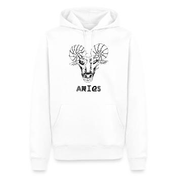 Sternzeichen Widder - Männer Premium Bio Hoodie - Weiß - Vorne - Nico (187cm)