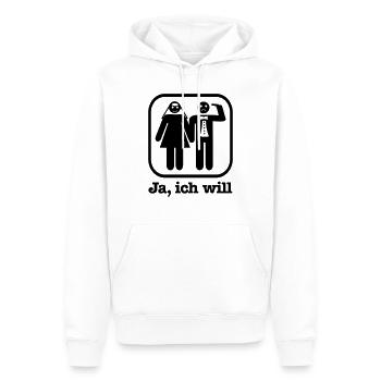 Ja, ich will - Männer Premium Bio Hoodie - Weiß - Vorne - Nico (187cm)