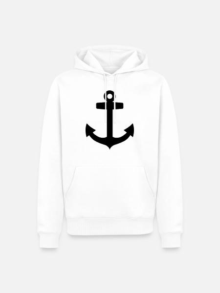 Anker - Männer Premium Bio Hoodie - Weiß