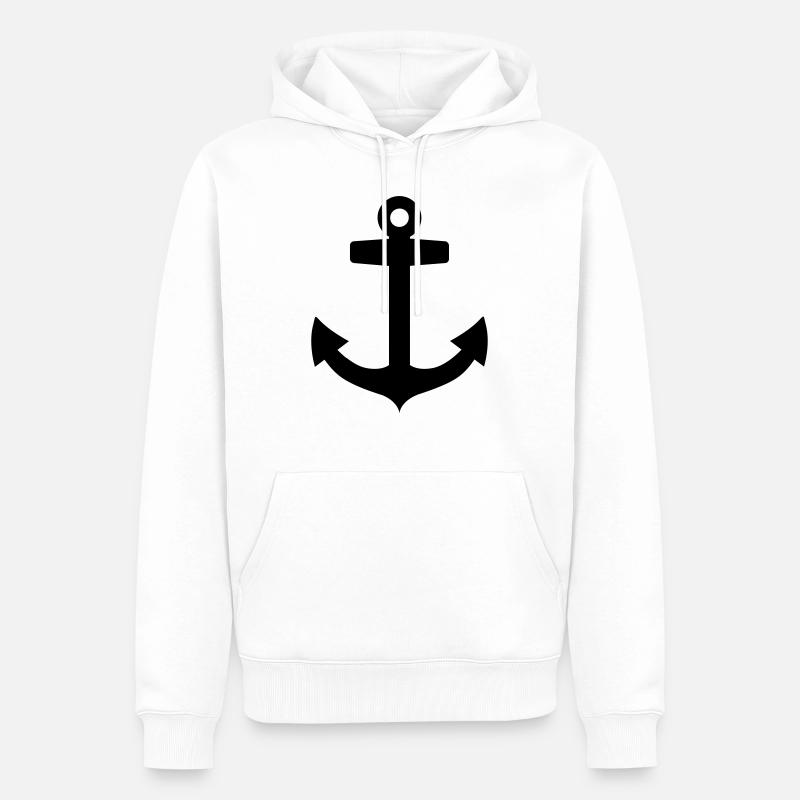 Ancre - Sweat à capuche Premium bio Homme - blanc