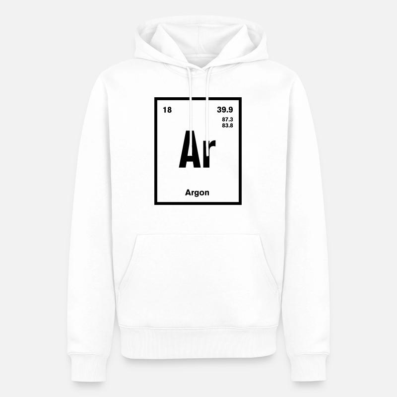 Argon Element im Periodensystem - Männer Premium Bio Hoodie - Weiß