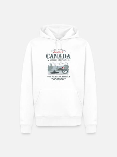 Canada - Fishing - Männer Premium Bio Hoodie - Weiß