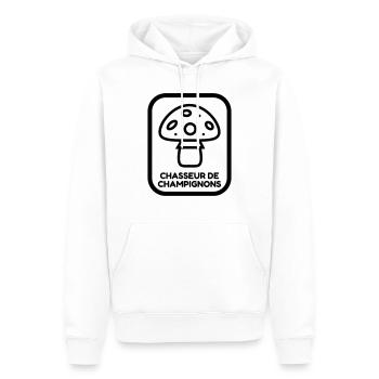 Chasse aux champignons / Champignon / Cueillette - Sweat à capuche Premium bio Homme - blanc - Devant - Nico (187cm)