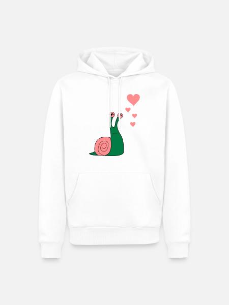 schnecke_verliebt_02 - Men’s Premium Organic Hoodie - white