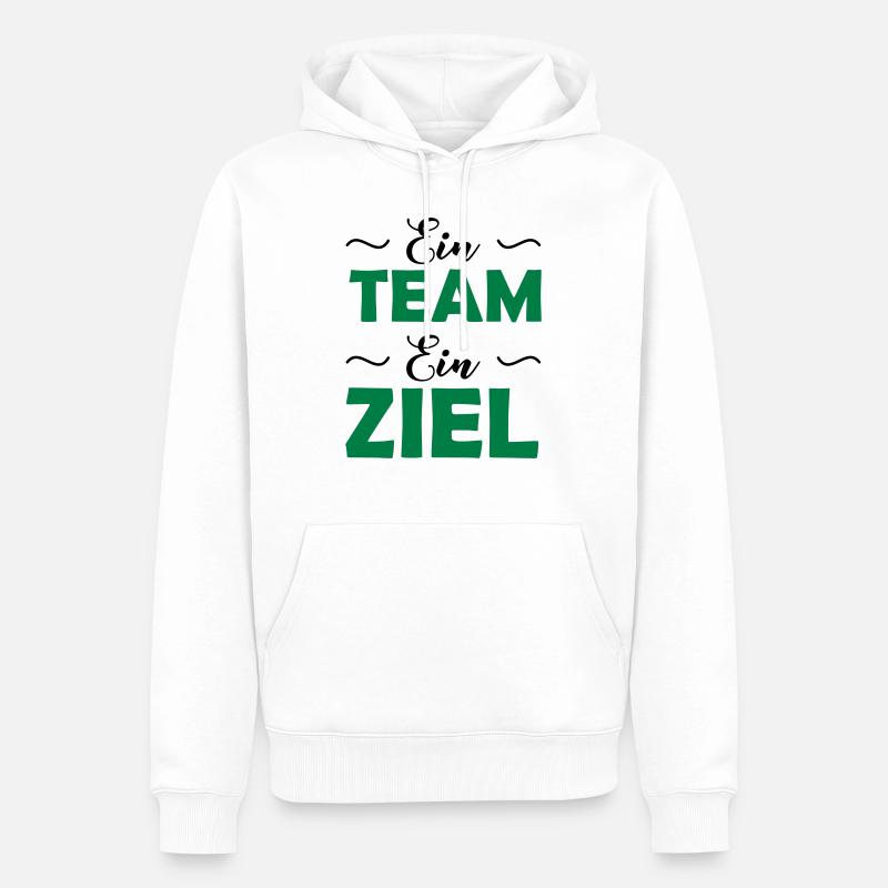 ein_team_ein_ziel_2 - Männer Premium Bio Hoodie - Weiß