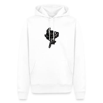 Rose Sticker - Männer Premium Bio Hoodie - Weiß - Vorne - Nico (187cm)