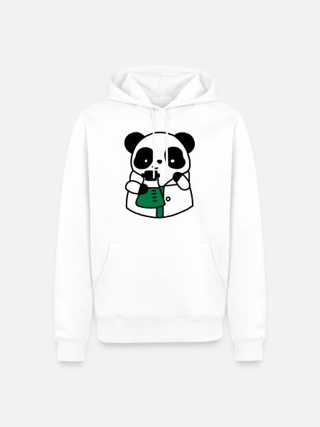 Panda chemical scientist technical biologist - Men’s Premium Organic Hoodie - white