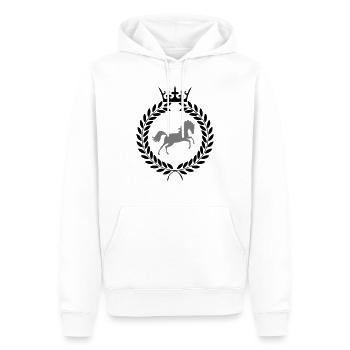 armer le cheval - Sweat à capuche Premium bio Homme - blanc - Devant - Nico (187cm)