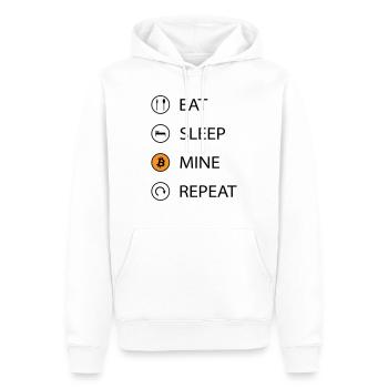 Eat sleep mine repeat cryptocurrency t-shirt - Männer Premium Bio Hoodie - Weiß - Vorne - Nico (187cm)