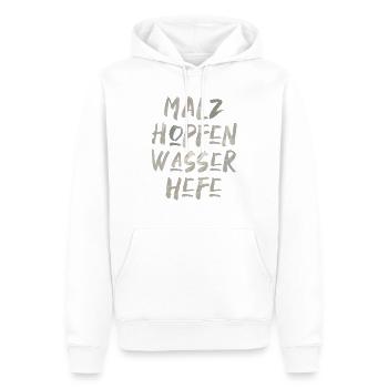 Malz Hopfen Wasser Hefe Bier trinken Schrift - Männer Premium Bio Hoodie - Weiß - Vorne - Nico (187cm)