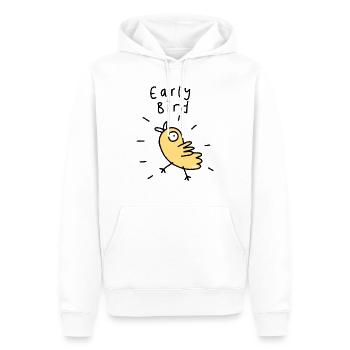 Early Bird - Men’s Premium Organic Hoodie - white - Front - Nico (187cm)