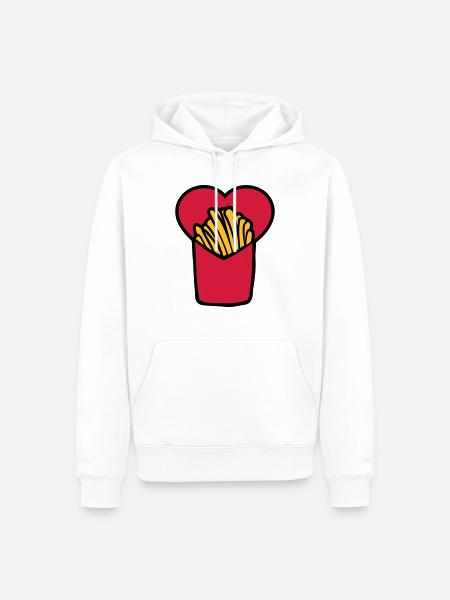 French Fries Love - Men’s Premium Organic Hoodie - white