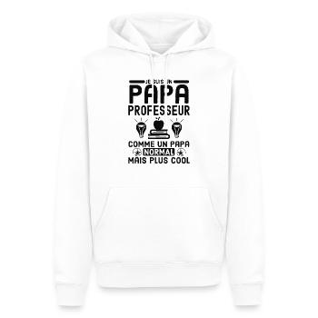 Papa professeur - Sweat à capuche Premium bio Homme - blanc - Devant - Nico (187cm)