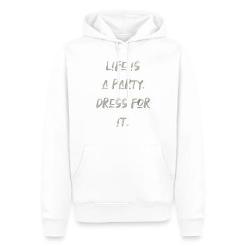 life is a party feiern Spaß lustiger Spruch - Männer Premium Bio Hoodie - Weiß - Vorne - Nico (187cm)