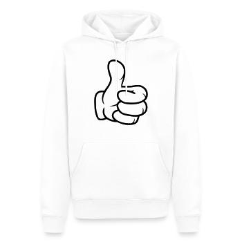 Daumen hoch Comic Hand - Männer Premium Bio Hoodie - Weiß - Vorne - Nico (187cm)