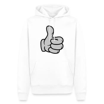Comic Hand Daumen hoch - Männer Premium Bio Hoodie - Weiß - Vorne - Nico (187cm)