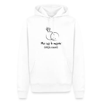 Plus sur le marché occupé - Sweat à capuche Premium bio Homme - blanc - Devant - Nico (187cm)