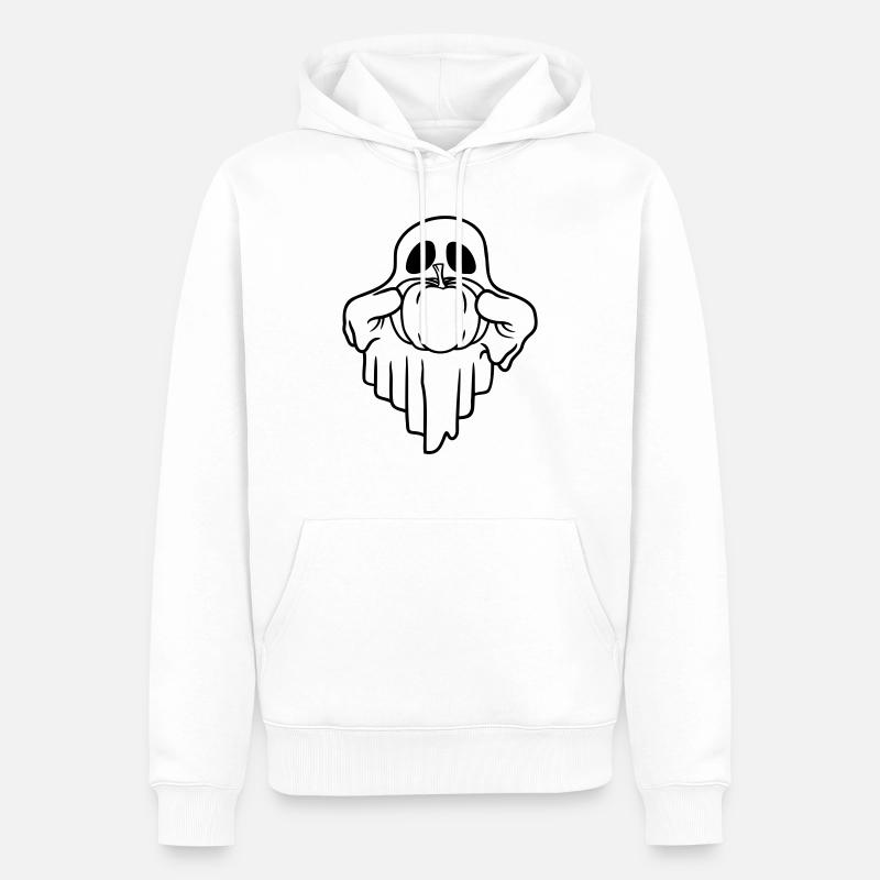 Halloween Citrouille Ghost Comic - Sweat à capuche Premium bio Homme - blanc