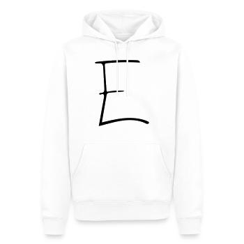 Das E - Männer Premium Bio Hoodie - Weiß - Vorne - Nico (187cm)