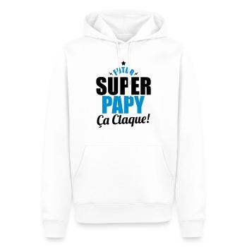 futur super papy ça claque - Sweat à capuche Premium bio Homme - blanc - Devant - Nico (187cm)