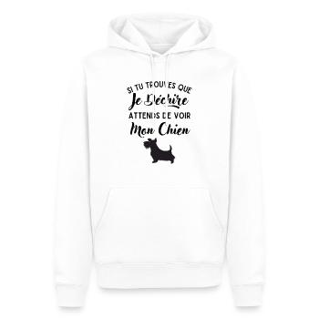Mon Chien déchire 2 - Sweat à capuche Premium bio Homme - blanc - Devant - Nico (187cm)