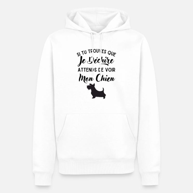 Mon Chien déchire 2 - Sweat à capuche Premium bio Homme - blanc