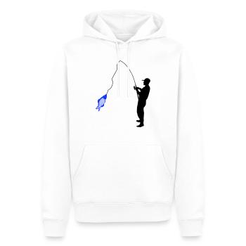 Angler - Männer Premium Bio Hoodie - Weiß - Vorne - Nico (187cm)
