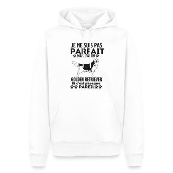 Golden retriever 1 - Sweat à capuche Premium bio Homme - blanc - Devant - Nico (187cm)