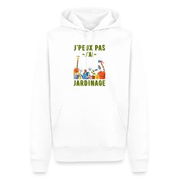 Je peux pas j ai jardinage - Sweat à capuche Premium bio Homme - blanc - Devant - Nico (187cm)