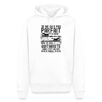 Pas parfait mais je suis guitariste 1 - Sweat à capuche Premium bio Homme - blanc - Devant - Nico (187cm)