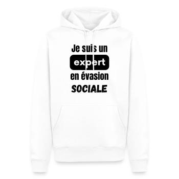 Je suis un expert de l'évasion sociale - Sweat à capuche Premium bio Homme - blanc - Devant - Nico (187cm)