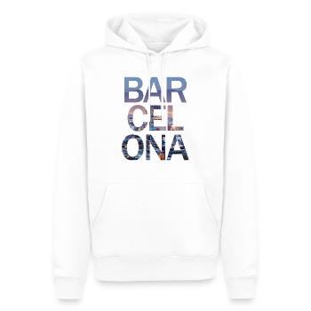 BARCELONA - Sweat à capuche Premium bio Homme - blanc - Devant - Nico (187cm)