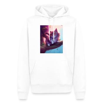 Most likely to take a nap - Valentine Cat - Men’s Premium Organic Hoodie - white - Front - Nico (187cm)