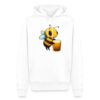 Abeille mignonne avec de la bière. Chemise de bière pour apiculteurs - Sweat à capuche Premium bio Homme - blanc - Devant - Nico (187cm)