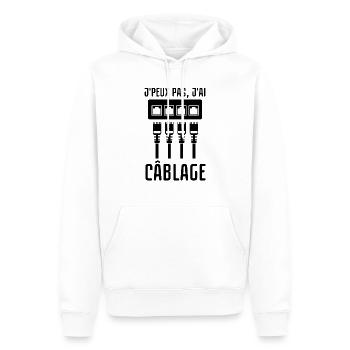 Câblage réseau informatique - Sweat à capuche Premium bio Homme - blanc - Devant - Nico (187cm)