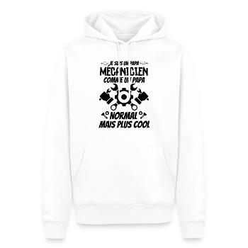 Papa mécanicien très cool 2 - Sweat à capuche Premium bio Homme - blanc - Devant - Nico (187cm)