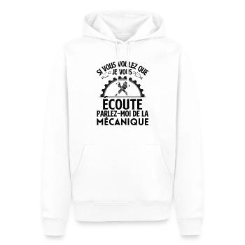 parlez moi de la mécanique 1 - Sweat à capuche Premium bio Homme - blanc - Devant - Nico (187cm)
