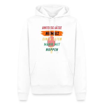 Unterschätze niemals einen alten Mann mit Noppen - Männer Premium Bio Hoodie - Weiß - Vorne - Nico (187cm)